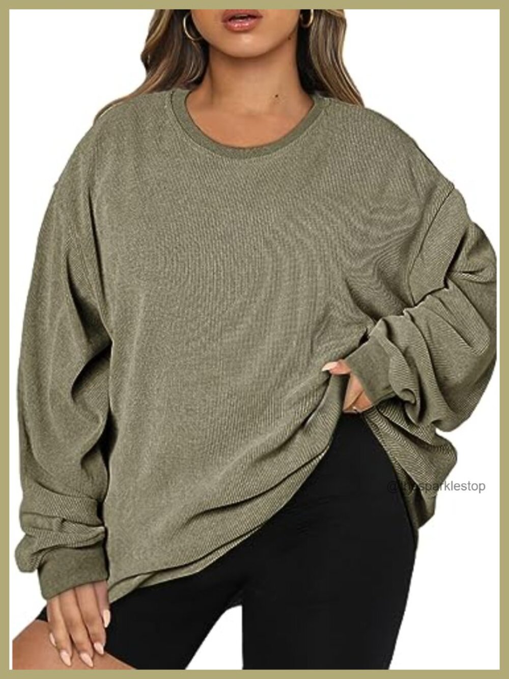 Womens Plus Size Oversized Sweatshirt Crew Neck Long Sleeve Pullover